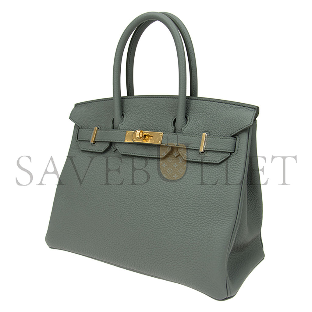 H**mes master birkin 30 epsom leather birkin green gold buckle high end bag bk3063tggp4296 (30*23*15cm)